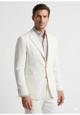 Eleventy Mens Single Breasted Blazer in White IT 50 US 40 L